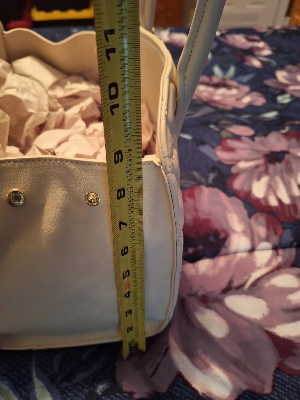 Betsey Johnson Cream Quilted Heart Satchel with Charm